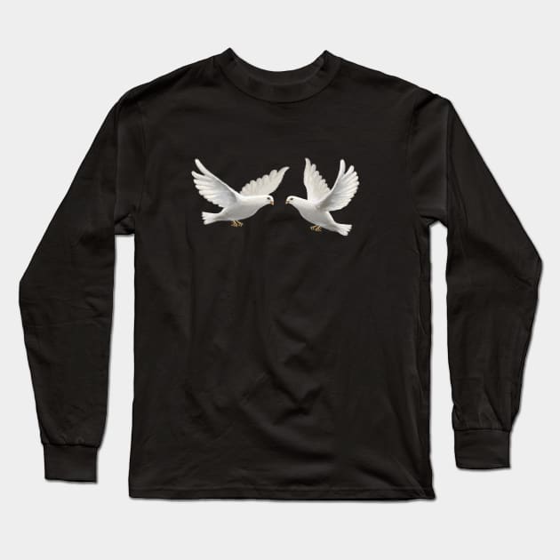 Doves Long Sleeve T-Shirt by PeggyNovak